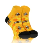 Krótkie Wesołe skarpety bawełniane wzór Miód