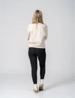 Klasyczne czarne legginsy ocieplane damskie CZARNY - obrazek 2