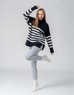 Klasyczne legginsy ocieplane damskie JASNY SZARY